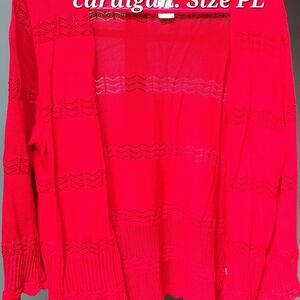 Women's Red Cardigan Sweater